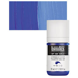 Liquitex Soft Body Artist Acrylic - Ultramarine Blue (Red Shade), 59 ml bottle and swatch