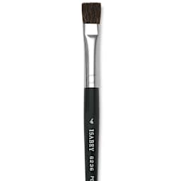 Isabey Siberian Blue Squirrel Brush -  Flat, Short Handle, Size 4