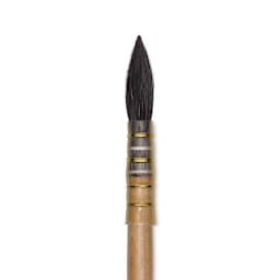 Isabey Original Siberian Blue Squirrel Brush - Quill Mop, Short Handle, Size 0 close up