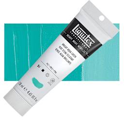 Liquitex Heavy Body Artist Acrylic - Bright Aqua Green, 4.65 oz tube and swatch