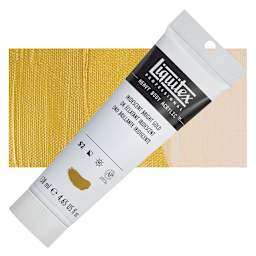 Liquitex Heavy Body Artist Acrylic - Iridescent Bright Gold, 4.65 oz Tube and swatch