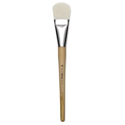 Blick Mega White Synthetic Brush - Short handled Mega Filbert shown upright