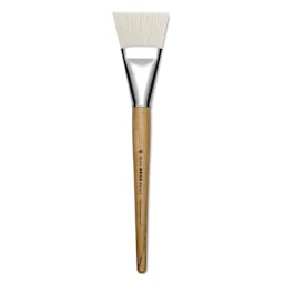 Blick Mega White Synthetic Brush - Short handled Mega Flat shown upright
