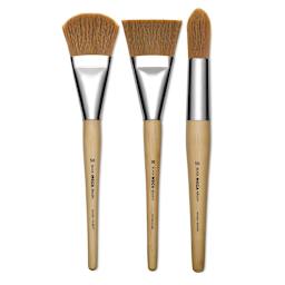 Blick Mega Golden Taklon Brushes - Filbert, Flat and Round brushes