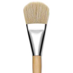 Blick Mega Natural Bristle Brush - Mega Filbert, Short Handle, Size 50, close-up