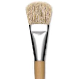 Blick Mega Natural Bristle Brush - Mega Filbert, Short Handle, Size 30, close-up