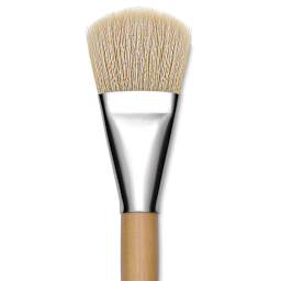 Blick Mega Natural Bristle Brush - Mega Filbert, Short Handle, Size 40, close-up