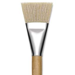 Blick Mega Natural Bristle Brush - Mega Flat, Short Handle, Size 40, close-up