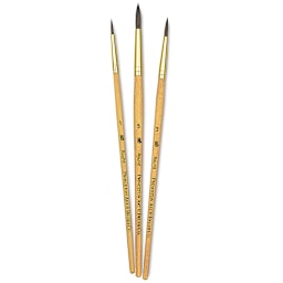 Princeton Real Value Brush Set - 9100, Synthetic Pony Round, Short Handle, Set of 3