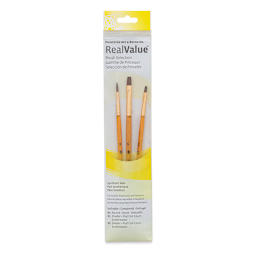 Princeton Real Value Brush Set - 9101, Synthetic Pony, Short Handle, Set of 3 front of package