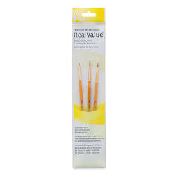 Princeton Real Value Brush Set - 9105, Synthetic Sable, Short Handle, Set of 3 front of package