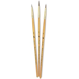 Princeton Real Value Brush Set - 9105, Synthetic Sable, Short Handle, Set of 3