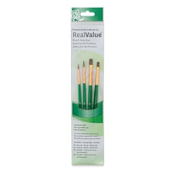 Princeton Real Value Brush Set - 9110, Synthetic Pony, Short Handle, Set of 4
