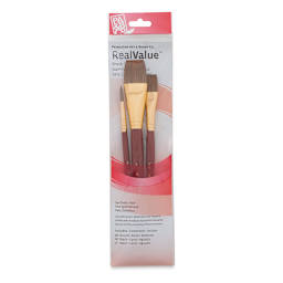 Princeton Real Value Brush Set - 9122, Synthetic Pony, Short Handle, Set of 3