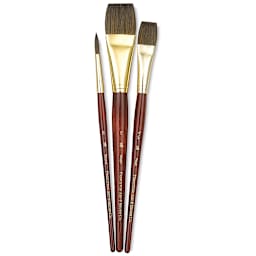 Princeton Real Value Brush Set - 9122, Synthetic Pony, Short Handle, Set of 3