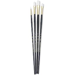 Princeton Real Value Brush Set - 9130, White Taklon, Long Handle, Set of 4