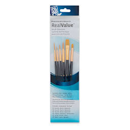 Princeton Real Value Brush Set - 9132, Golden Taklon, Short Handle, Set of 6 front of package