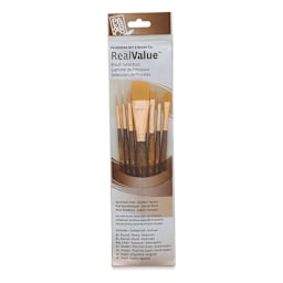 Princeton Real Value Brush Set - 9143, Golden Taklon, Short Handle, Set of 7 front of package