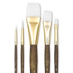Princeton Real Value Brush Set - 9144, White Taklon, Short Handle, Set of 5