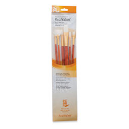 Princeton Real Value Brush Set - 9156, White Taklon, Long Handle, Set of 6 front of package