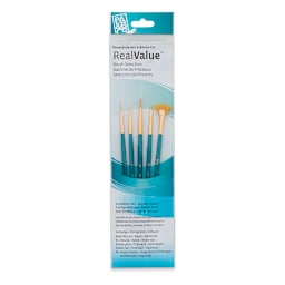 Princeton Real Value Brush Set - 9170, Golden Taklon, Short Handle, Set of 5 in package