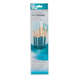 Princeton Real Value Brush Set - 9174, White Taklon, Short Handle, Set of 5 front of package