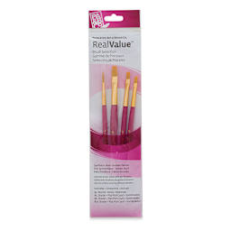 Princeton Real Value Brush Set - 9181, Golden Taklon, Short Handle, Set of 4 front of package