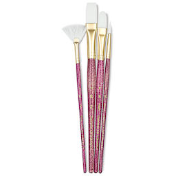 Princeton Real Value Brush Set - 9182, White Taklon, Short Handle, Set of 4