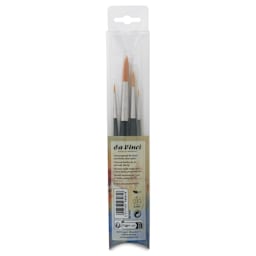 Da Vinci Nova Synthetic Brushes - Set 4219, Round, Short Handle, Set of 4, back of the packaging
