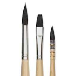 Da Vinci Petit Gris Pur Blue Squirrel Brush - 4251 Assorted, Set of 3, close-up