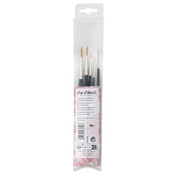 Da Vinci Nova Synthetic Brushes - Set 5230, Round, Short Handle, Set of 5, back of the packaging