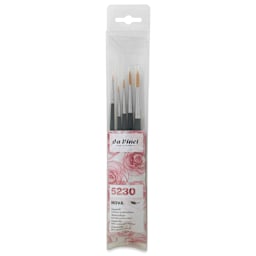 Da Vinci Nova Synthetic Brushes - Set 5230, Round, Short Handle, Set of 5, front of the packaging