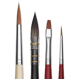 Da Vinci Urban Watercolor Brushes - Set of 4 - close-up of tips