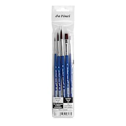 Da Vinci Forte Basic Synthetic Brushes - Assorted, Short Handler, Set of 5, in packaging