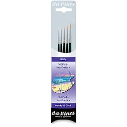 Da Vinci Nova Synthetic Brushes - Miniature Painting Set, Short Handle, Set of 5
