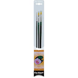 Da Vinci Nova Synthetic Brushes - Oil Painting Set, Long Handle, Set of 3