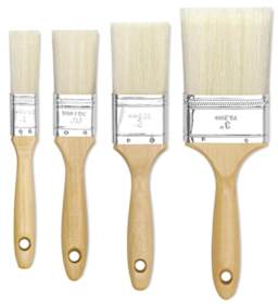 Linzer Bristle/Polyester Gesso Brushes - Assorted sizes of Gesso Brushes shown upright
