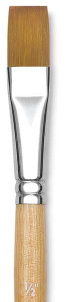 Princeton Snap! Golden Taklon Brush - Stroke, Short Handle, Size 1/2'' (Close-up)