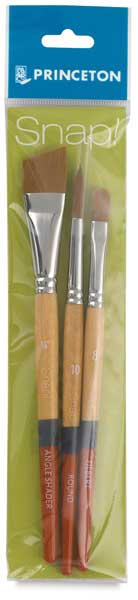 Princeton Snap! Golden Taklon Brush Set - Short Handle, Set 1 (Outside of Packaging)