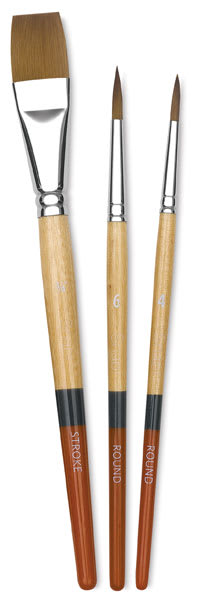 Princeton Snap! Golden Taklon Brush Set - Short Handle, Set 2