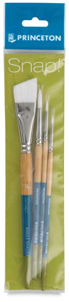 Princeton Snap! White Taklon Brush Set - Short Handle, Set of 4