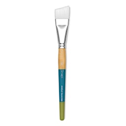 Princeton Snap! White Taklon Brush - Angle Shader, Short Handle, Size 1"