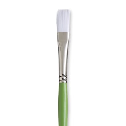 Princeton Snap! White Taklon Brush - Flat, Long Handle, Size 6