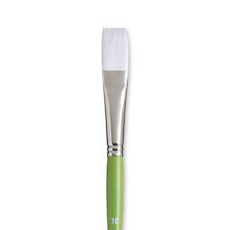 Princeton Snap! White Taklon Brush - Flat, Long Handle, Size 10