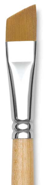 Princeton Snap! Golden Taklon Brush - Angle Shader, Short Handle, Size 1/2'' (Close-up)