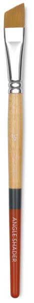 Princeton Snap! Golden Taklon Brush - Angle Shader, Short Handle, Size 1/2''
