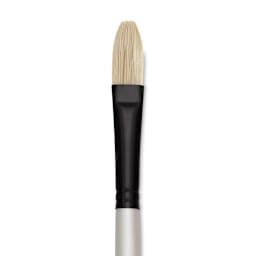 Robert Simmons Simply Simmons Chungking Hog Bristle Brush - Flat, Long Handle, Size 8 close up