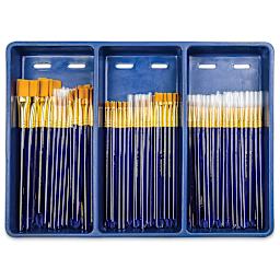 Royal & Langnickel Classroom Assortment - Round/Flat, Golden Taklon, Set of 120