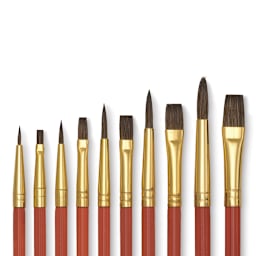 Royal & Langnickel Classroom Assortment - Set of 120, showing a close-up of each brush type and size