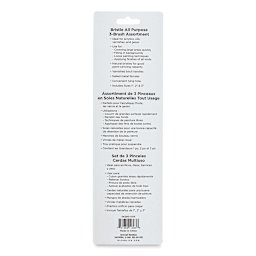 Blick Essentials Value Brush Set - Utility Brushes, Bristle, Set of 3 back of package